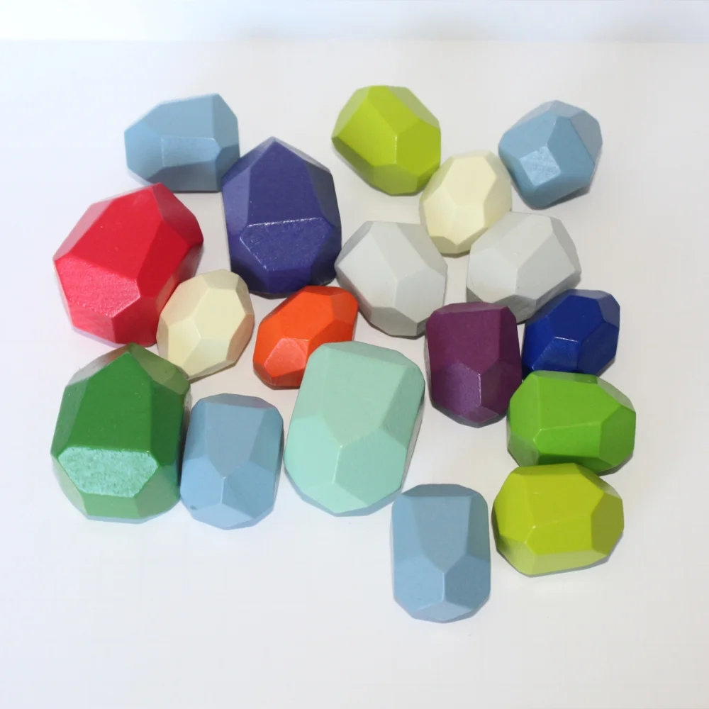 ✨🆕✨ Wooden Sorting Stacking Stones/ Rocks - Picture 4 of 9
